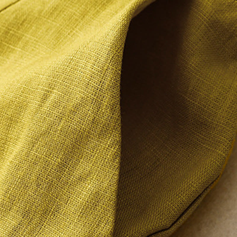 Buddha Stones Summer Casual Simple Design Linen Women's Wide Leg Pants With Zipper Pockets - image 54