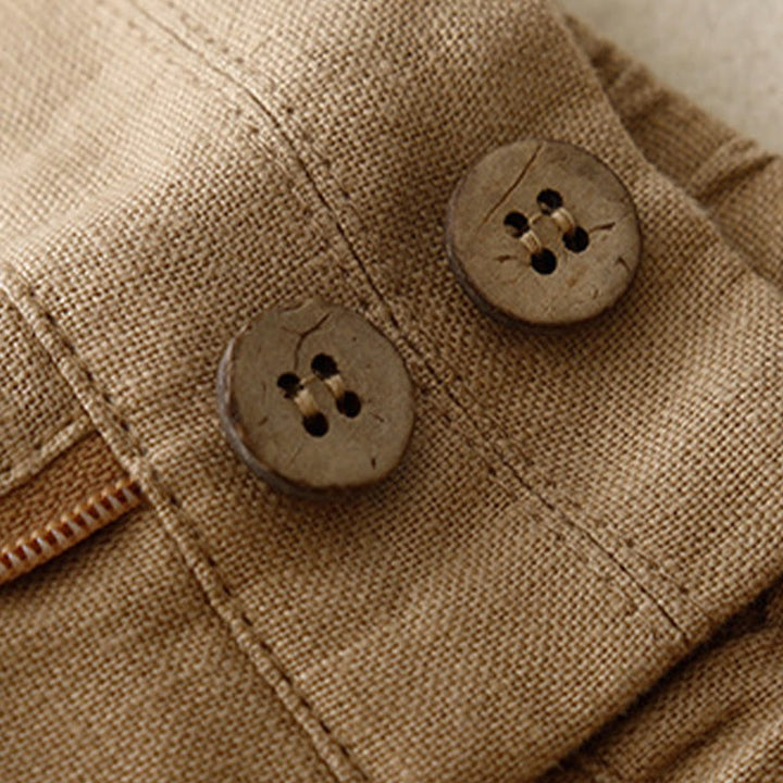 Buddha Stones Summer Casual Simple Design Linen Women's Wide Leg Pants With Zipper Pockets - image 40