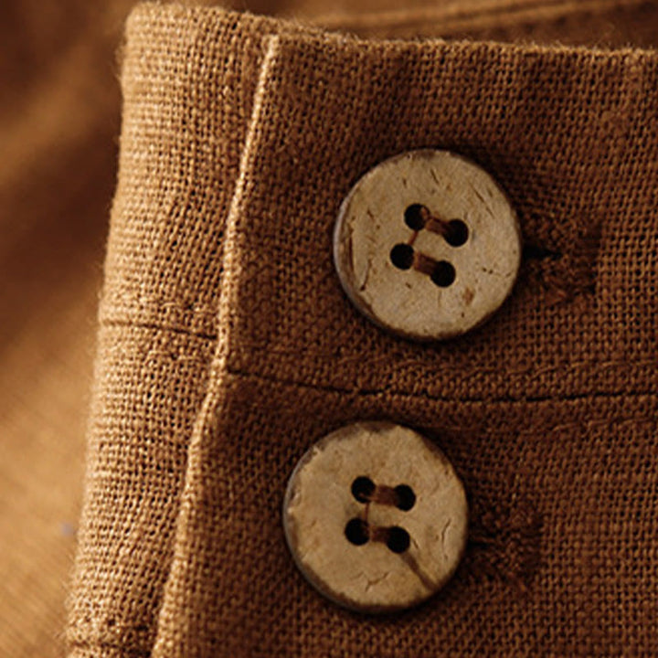 Buddha Stones Summer Casual Simple Design Linen Women's Wide Leg Pants With Zipper Pockets - image 34