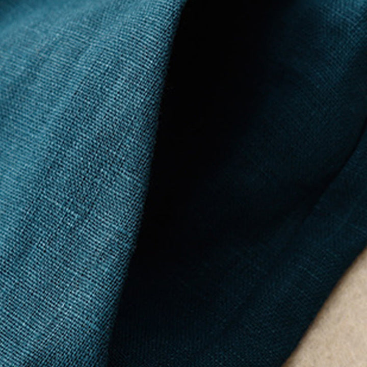 Buddha Stones Summer Casual Simple Design Linen Women's Wide Leg Pants With Zipper Pockets - image 4