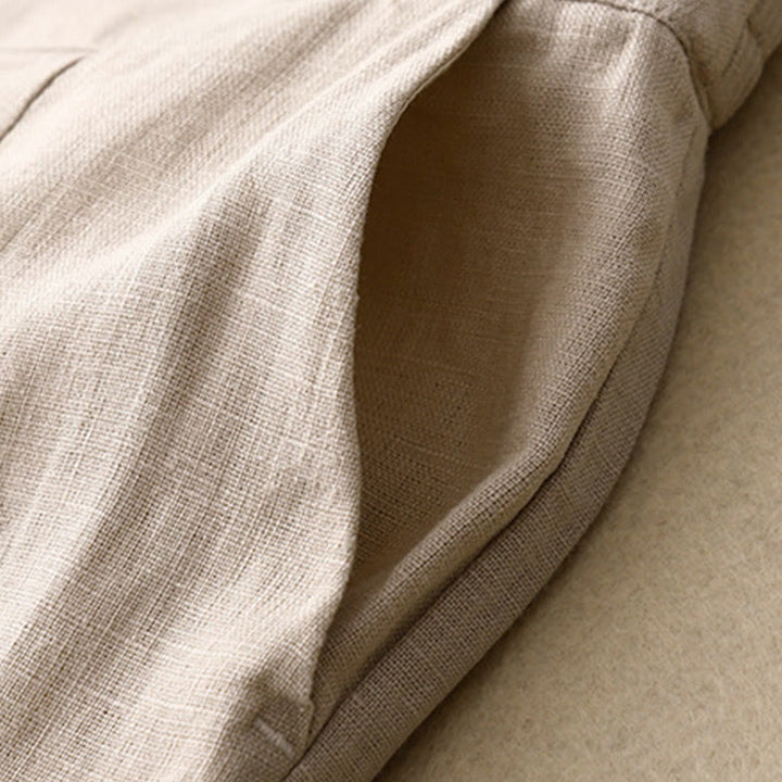 Buddha Stones Summer Casual Simple Design Linen Women's Wide Leg Pants With Zipper Pockets - image 48