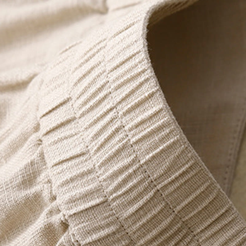 Buddha Stones Summer Casual Simple Design Linen Women's Wide Leg Pants With Zipper Pockets - image 47