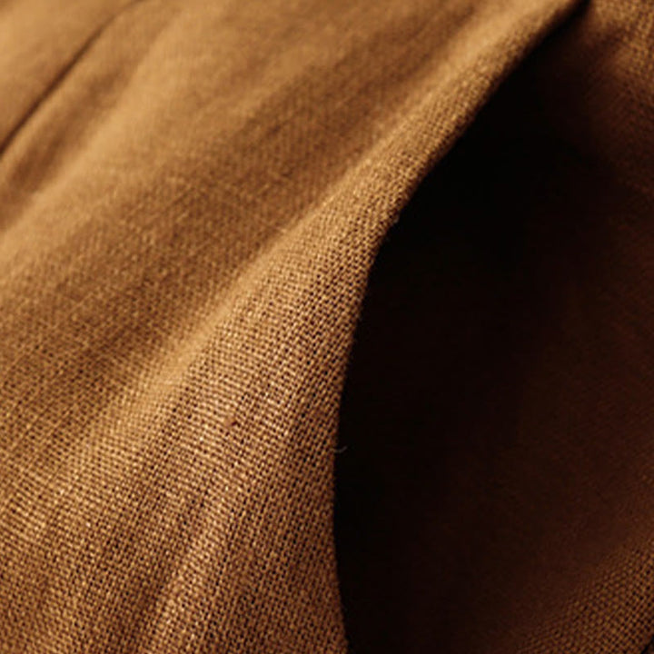 Buddha Stones Summer Casual Simple Design Linen Women's Wide Leg Pants With Zipper Pockets - image 35