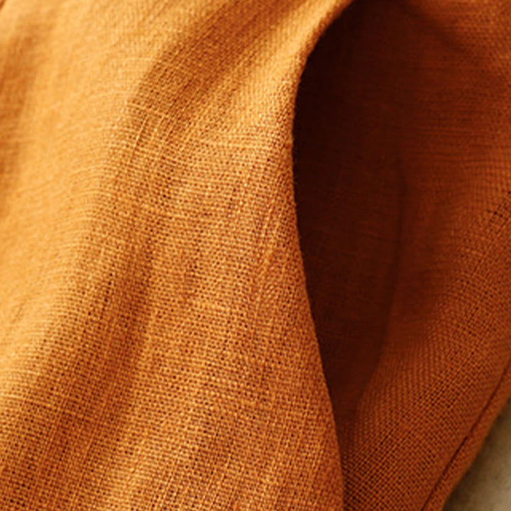 Buddha Stones Summer Casual Simple Design Linen Women's Wide Leg Pants With Zipper Pockets - image 24