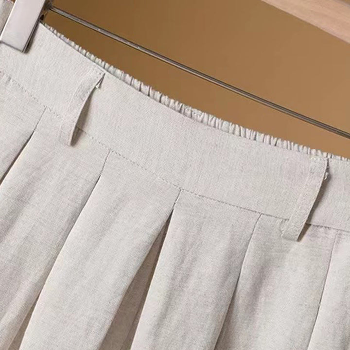 Buddha Stones Summer Casual Pure Color 7-8 Length Cotton Linen Women's Wide Leg Pants - image 10