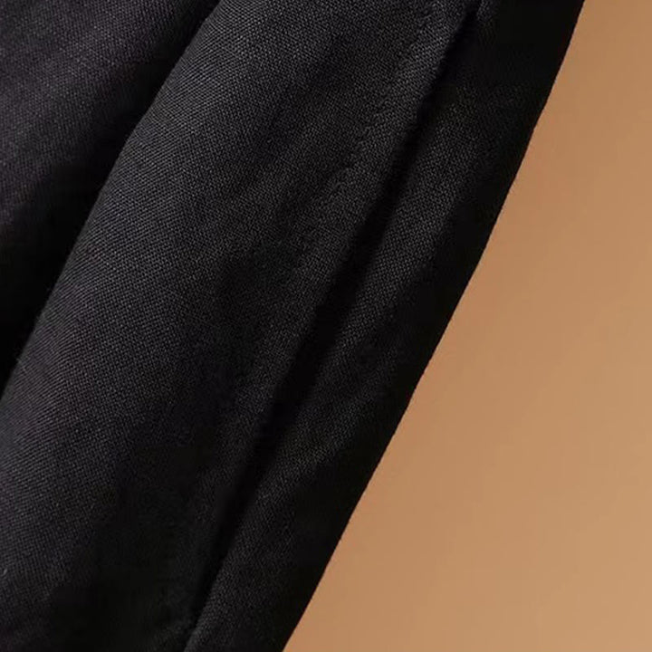 Buddha Stones Summer Casual Pure Color 7-8 Length Cotton Linen Women's Wide Leg Pants - image 20