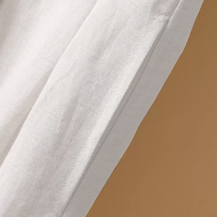 Buddha Stones Summer Casual Pure Color 7-8 Length Cotton Linen Women's Wide Leg Pants - image 12