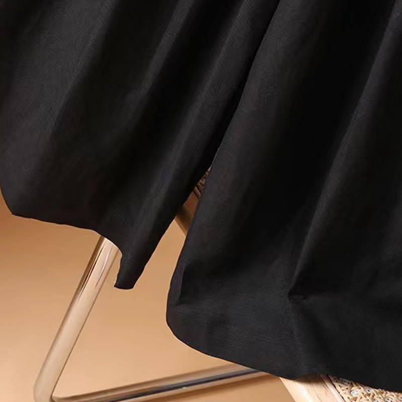 Buddha Stones Summer Casual Pure Color 7-8 Length Cotton Linen Women's Wide Leg Pants - image 21