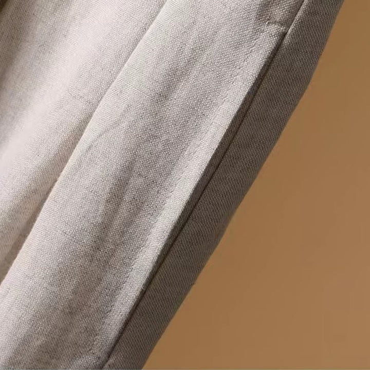 Buddha Stones Summer Casual Pure Color 7-8 Length Cotton Linen Women's Wide Leg Pants - image 23