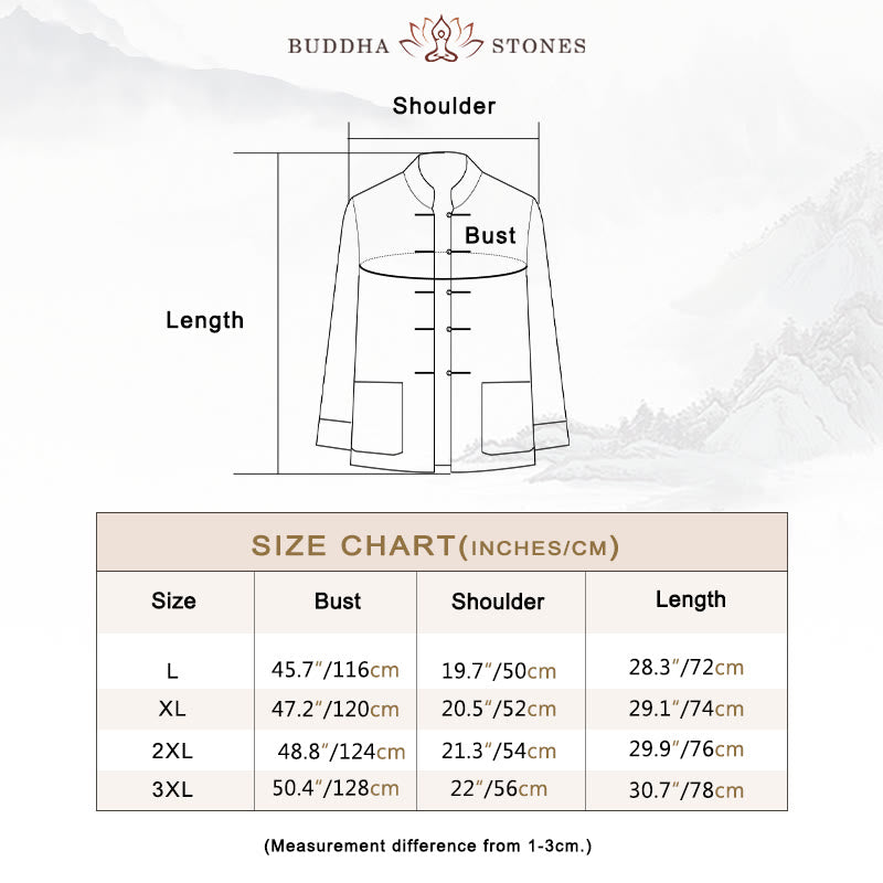 Buddha Stones 2Pcs Tang Suit Dragon Frog-Button Men's Long Sleeve Shirt Pants Clothing Set - image 6