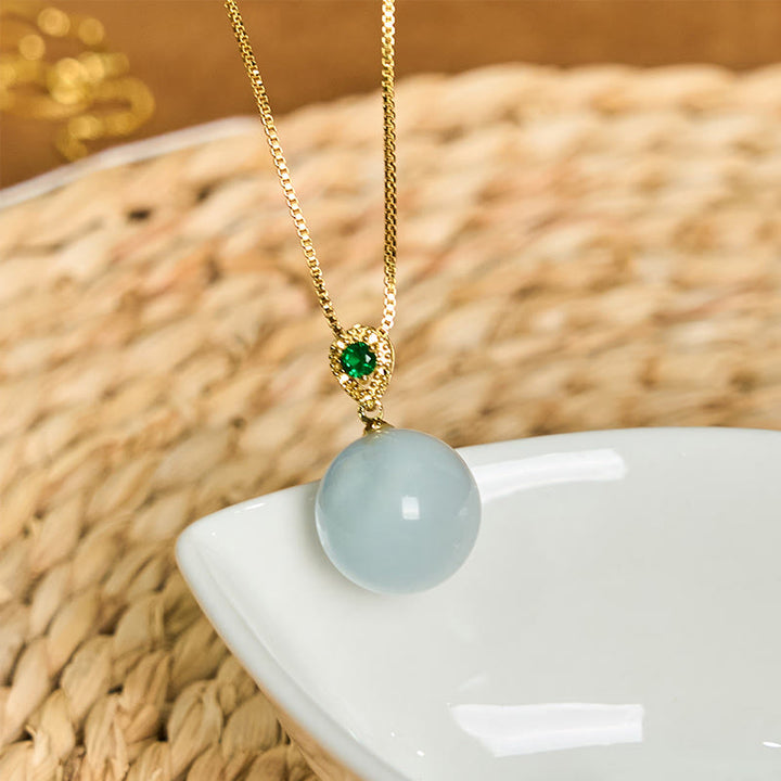 Buddha Stones Cat's Eye Round Ball Confidence Necklace Pendant