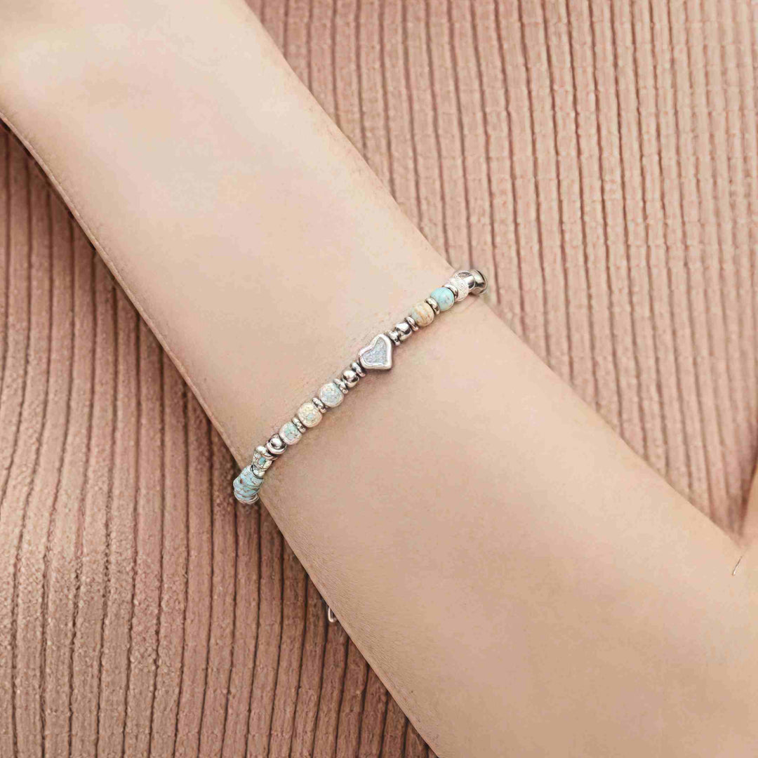 Buddha Stones Natural Stone Amazonite Amethyst Lazurite Rose Quartz Heart Positive Balance Bracelet