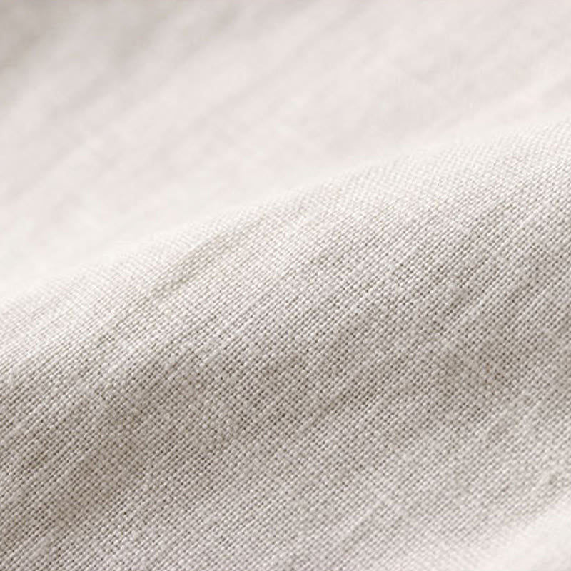 Buddha Stones Commute Solid Color Drawstring 7-8 Length Cotton Linen Women's Wide Leg Pants With Pockets - image 6