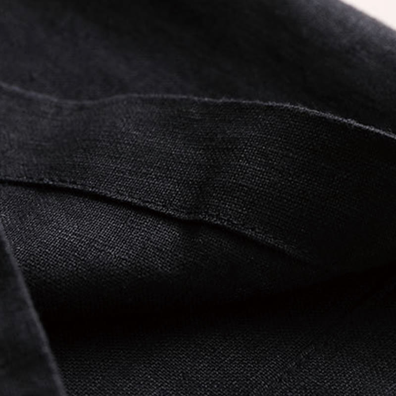 Buddha Stones Commute Solid Color Drawstring 7-8 Length Cotton Linen Women's Wide Leg Pants With Pockets - image 14