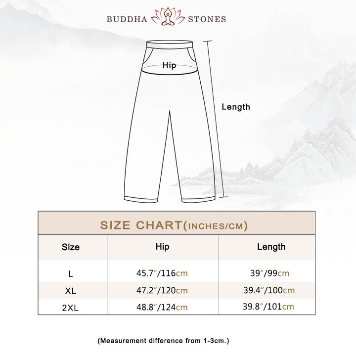 Buddha Stones Plain Color Cotton Linen Women's Pants With Pockets - image 3