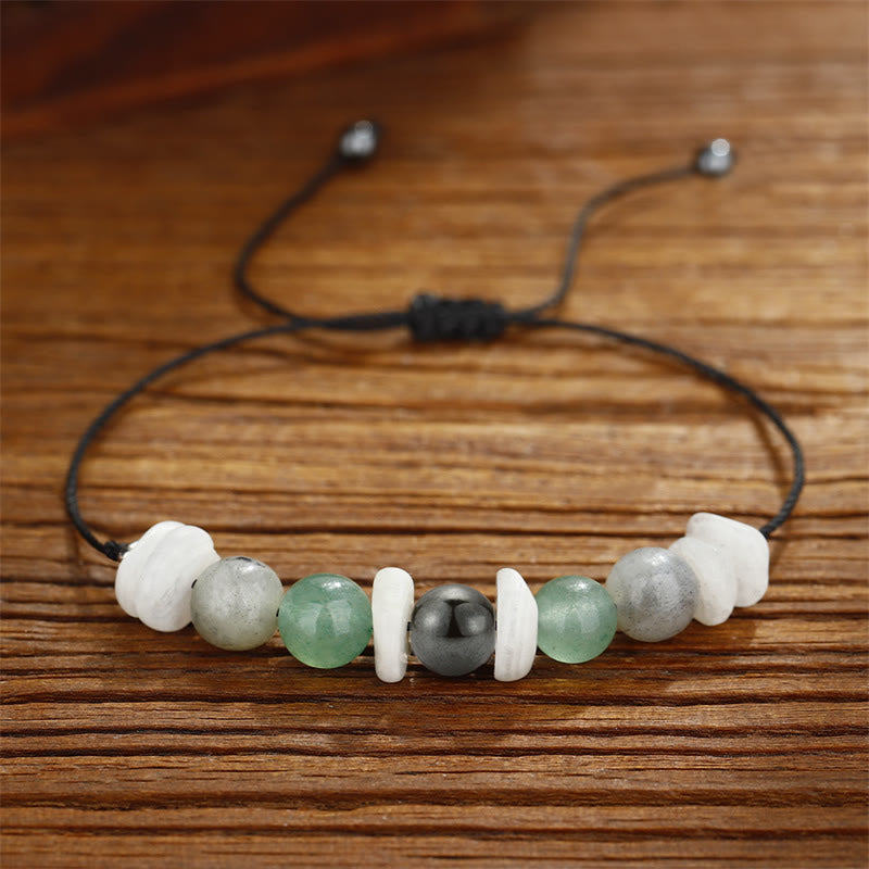 Buddha Stones Menopause Labradorite Green Aventurine White Moonstone Healing Bracelet