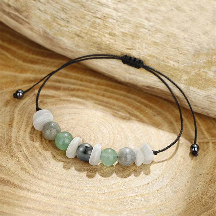 Buddha Stones Menopause Labradorite Green Aventurine White Moonstone Healing Bracelet