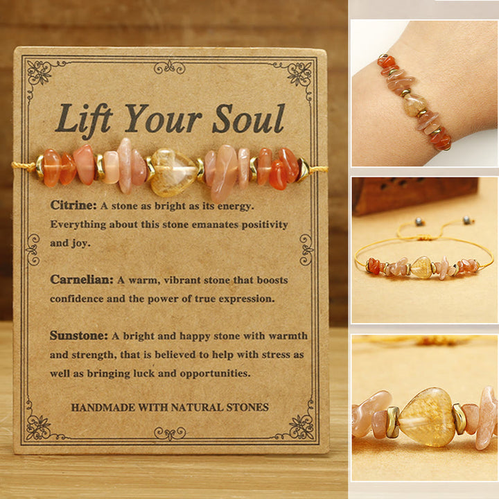 Buddha Stones Lift Your Soul Citrine Carnelian Sun Stone Happiness Bracelet