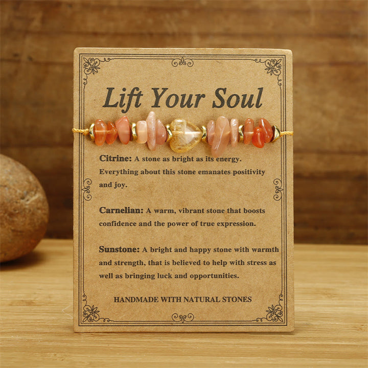 Buddha Stones Lift Your Soul Citrine Carnelian Sun Stone Happiness Bracelet