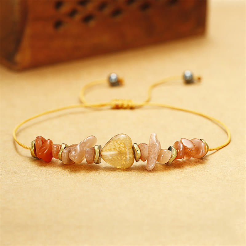 Buddha Stones Lift Your Soul Citrine Carnelian Sun Stone Happiness Bracelet