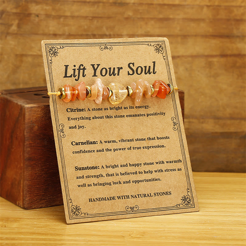 Buddha Stones Lift Your Soul Citrine Carnelian Sun Stone Happiness Bracelet