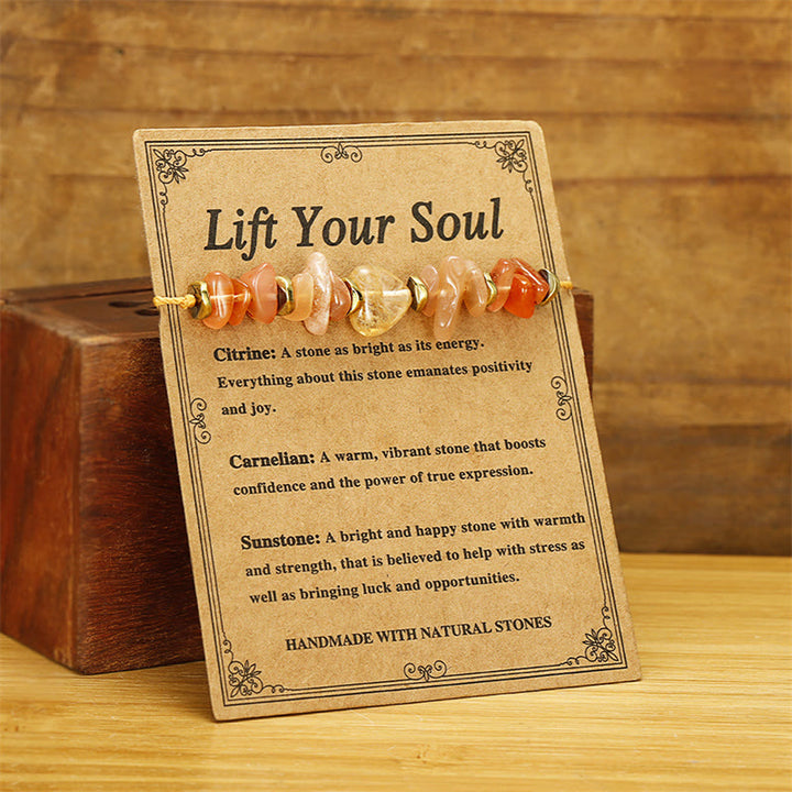 Buddha Stones Lift Your Soul Citrine Carnelian Sun Stone Happiness Bracelet