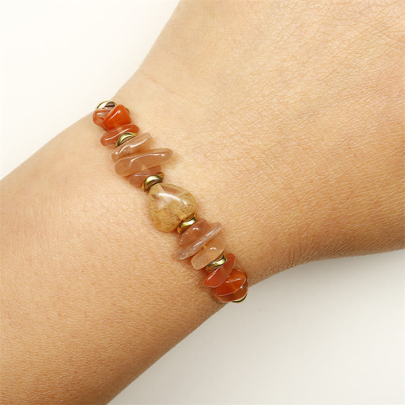 Buddha Stones Lift Your Soul Citrine Carnelian Sun Stone Happiness Bracelet