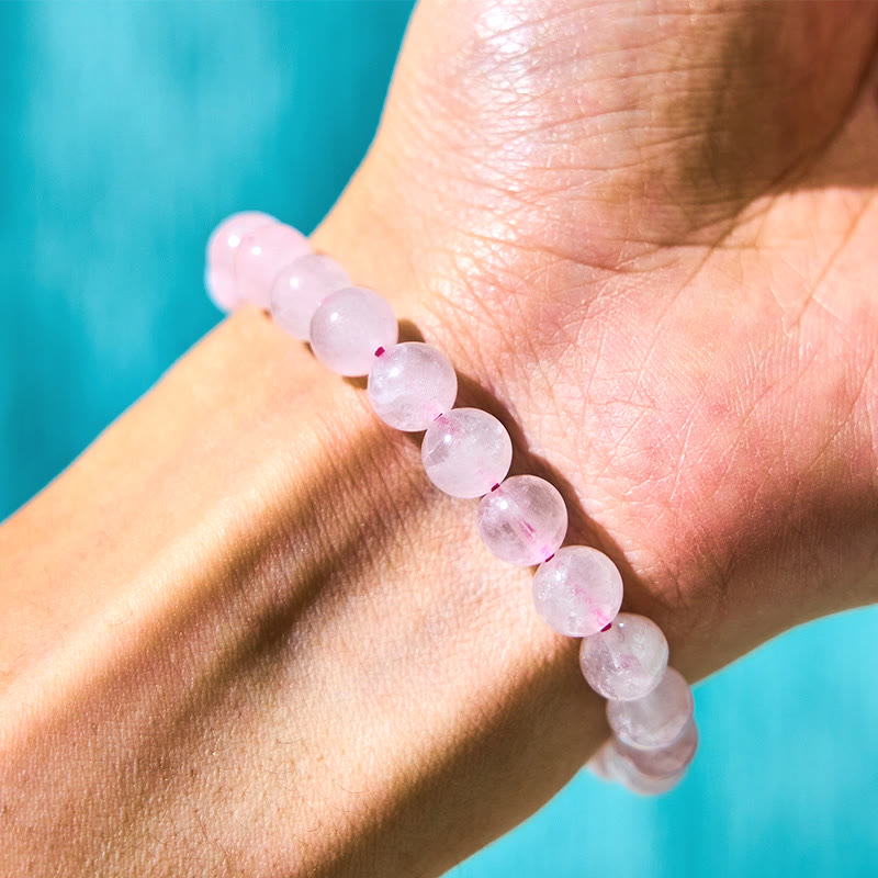 Buddha Stones Pink Crystal Color Change Double PiXiu Cyclone Charm Warmth Bracelet