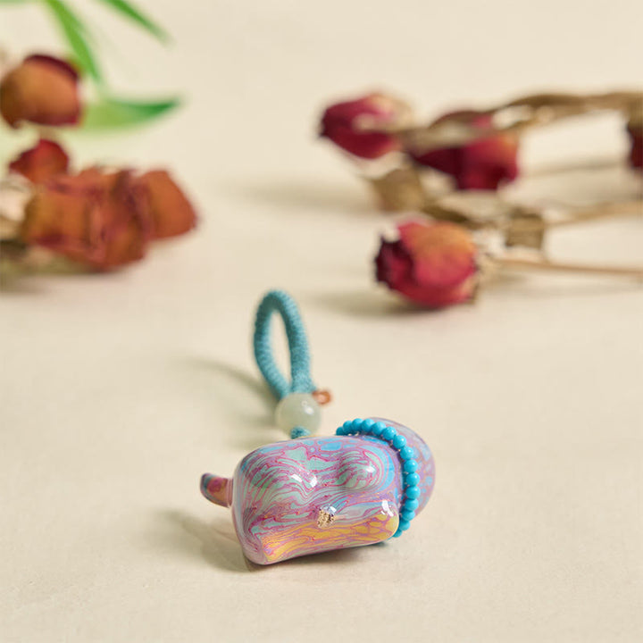 Buddha Stones Hetian Jade Natural Sandalwood Red Sandalwood Green Sandalwood Fu Character Abundance Key Chain