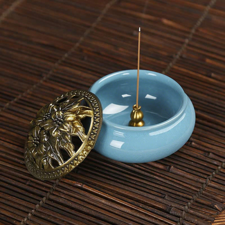 Buddha Stones Colorful Ceramic Incense Burner