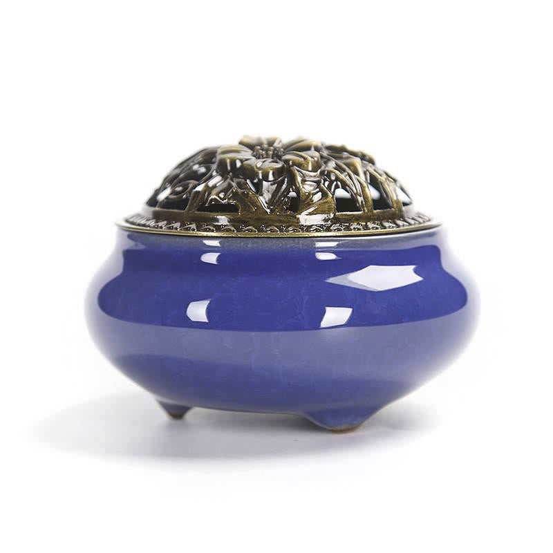 Buddha Stones Colorful Ceramic Incense Burner
