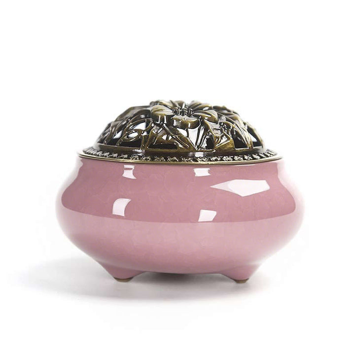 Buddha Stones Colorful Ceramic Incense Burner