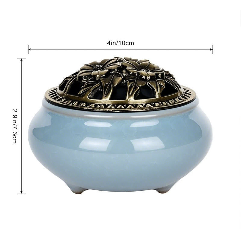 Buddha Stones Colorful Ceramic Incense Burner