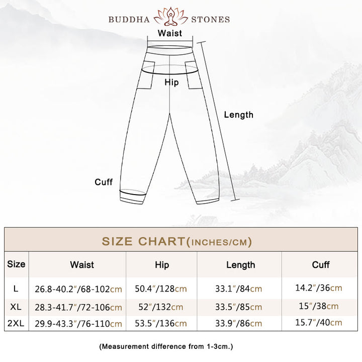 Buddha Stones Casual Plain Solid Color Linen Women's Pants With Pockets - image 3