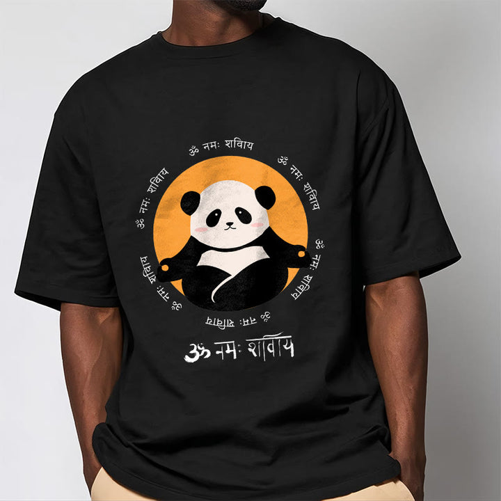 Buddha Stones Panda Sanskrit Namah Shivaya Tee T-shirt - image 6