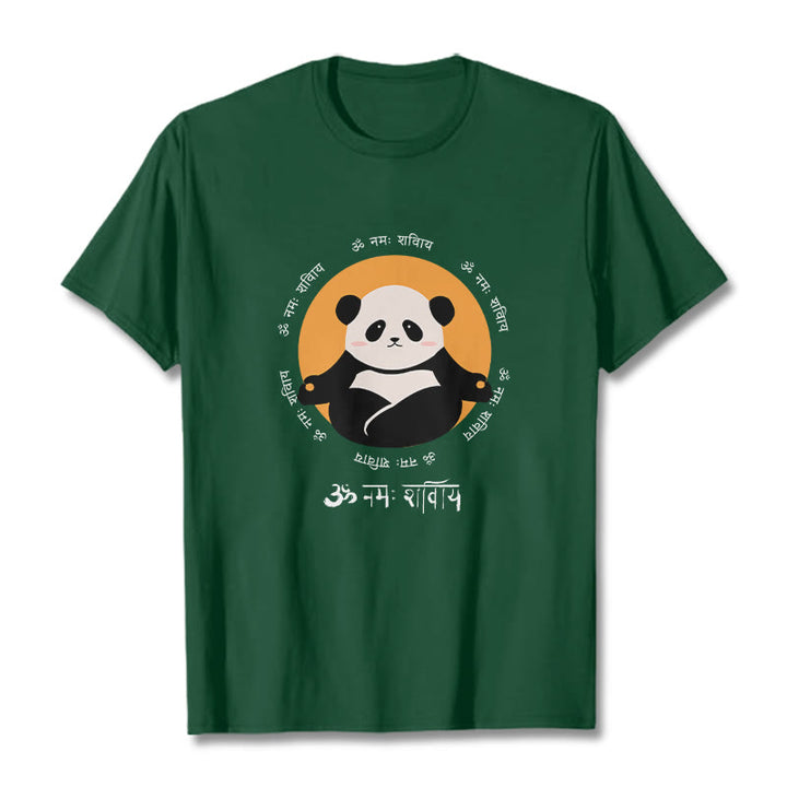 Buddha Stones Panda Sanskrit Namah Shivaya Tee T-shirt - ForestGreen - 2XL - image 11