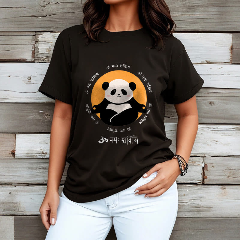 Buddha Stones Panda Sanskrit Namah Shivaya Tee T-shirt - image 7