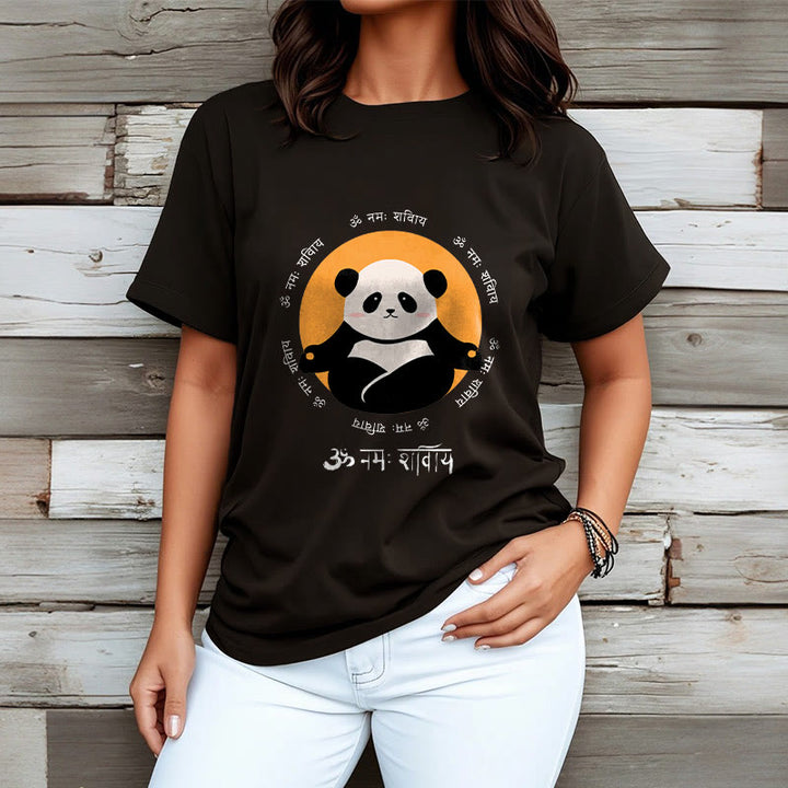Buddha Stones Panda Sanskrit Namah Shivaya Tee T-shirt - image 7