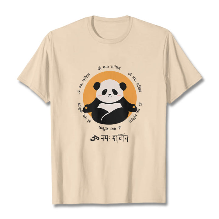 Buddha Stones Panda Sanskrit Namah Shivaya Tee T-shirt - Bisque - 2XL - image 9