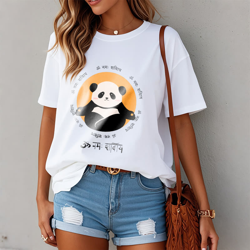 Buddha Stones Panda Sanskrit Namah Shivaya Tee T-shirt - image 3
