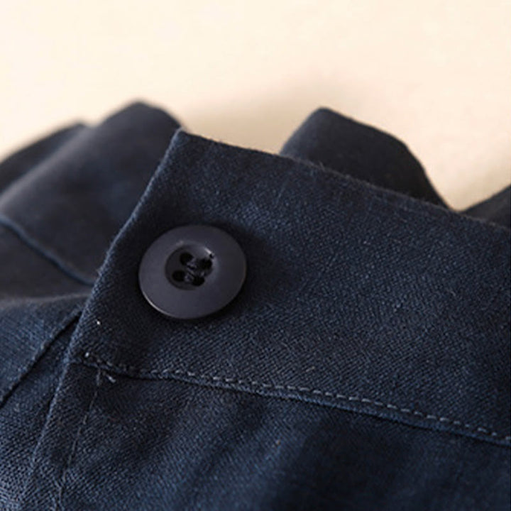 Buddha Stones Vintage Summer Asymmetrical High Waist Women's Cotton Linen Skirt With Pockets - image 5