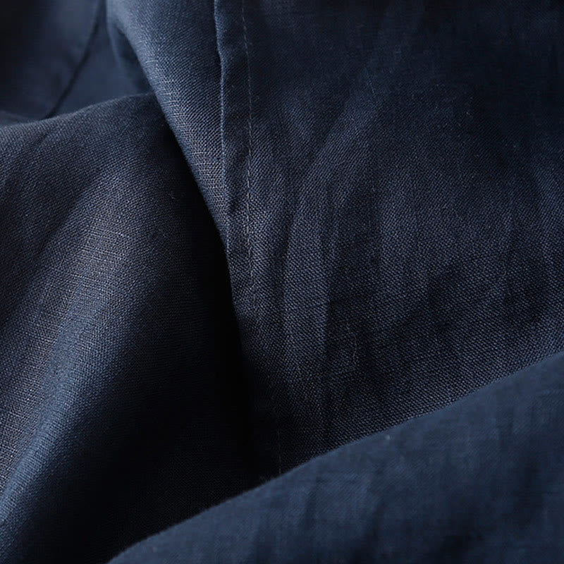 Buddha Stones Vintage Summer Asymmetrical High Waist Women's Cotton Linen Skirt With Pockets - image 6