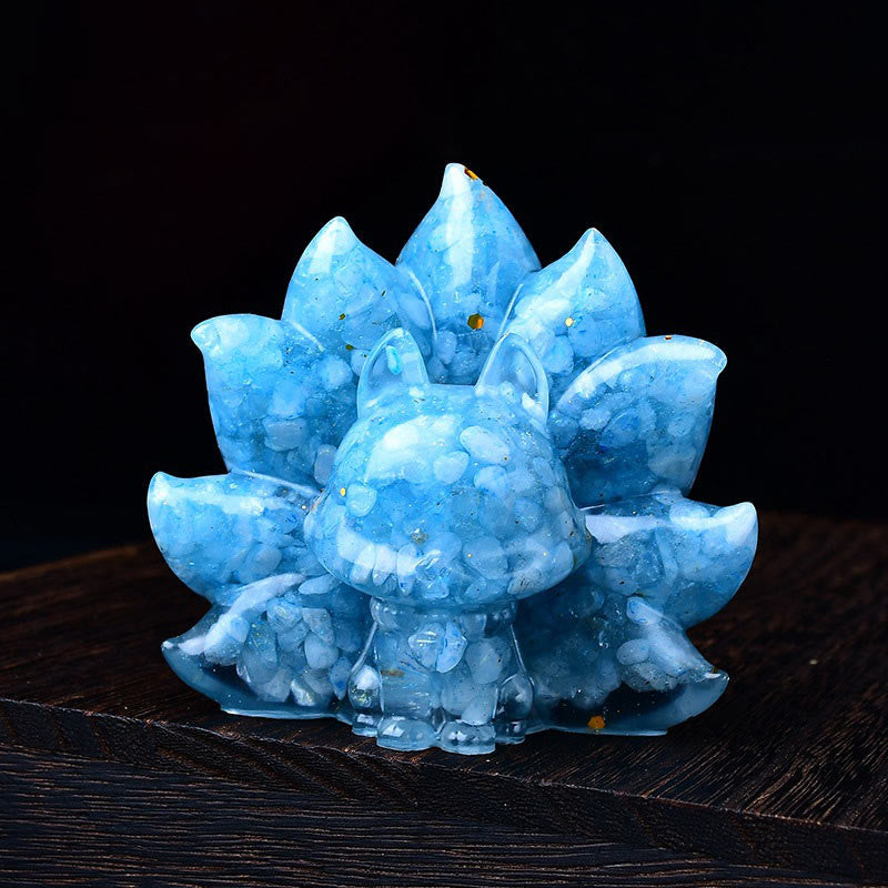 Buddha Stones Small Various Stone Pink Crystal Citrine Amethyst Nine Tailed Fox Warmth Home Decoration