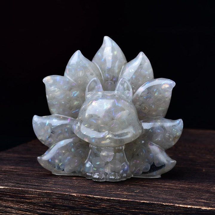 Buddha Stones Small Various Stone Pink Crystal Citrine Amethyst Nine Tailed Fox Warmth Home Decoration