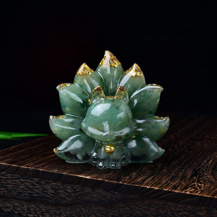 Buddha Stones Small Various Stone Pink Crystal Citrine Amethyst Nine Tailed Fox Warmth Home Decoration