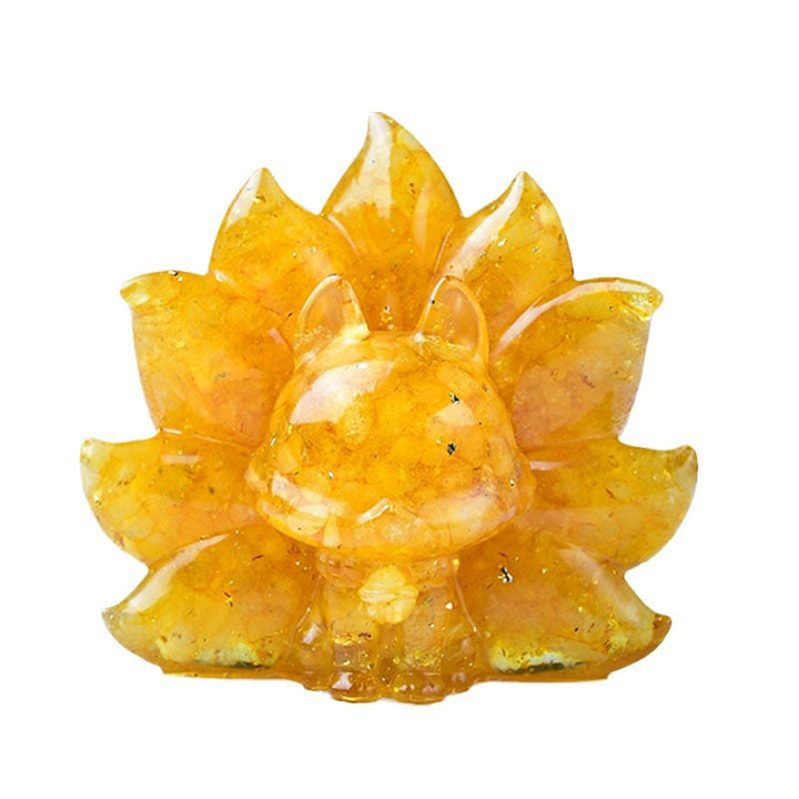 Buddha Stones Small Various Stone Pink Crystal Citrine Amethyst Nine Tailed Fox Warmth Home Decoration