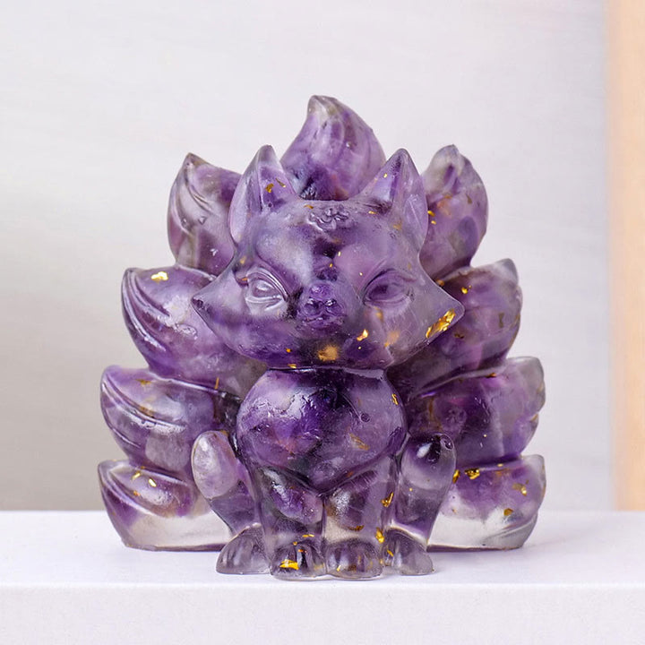Buddha Stones Small Various Stone Strawberry Quartz Amethyst Green Aventurine Nine Tailed Fox Healing Home Decoration