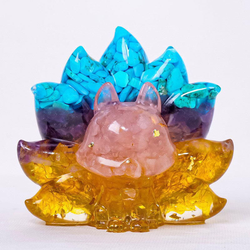 Buddha Stones Small Various Stone Strawberry Quartz Amethyst Green Aventurine Nine Tailed Fox Healing Home Decoration