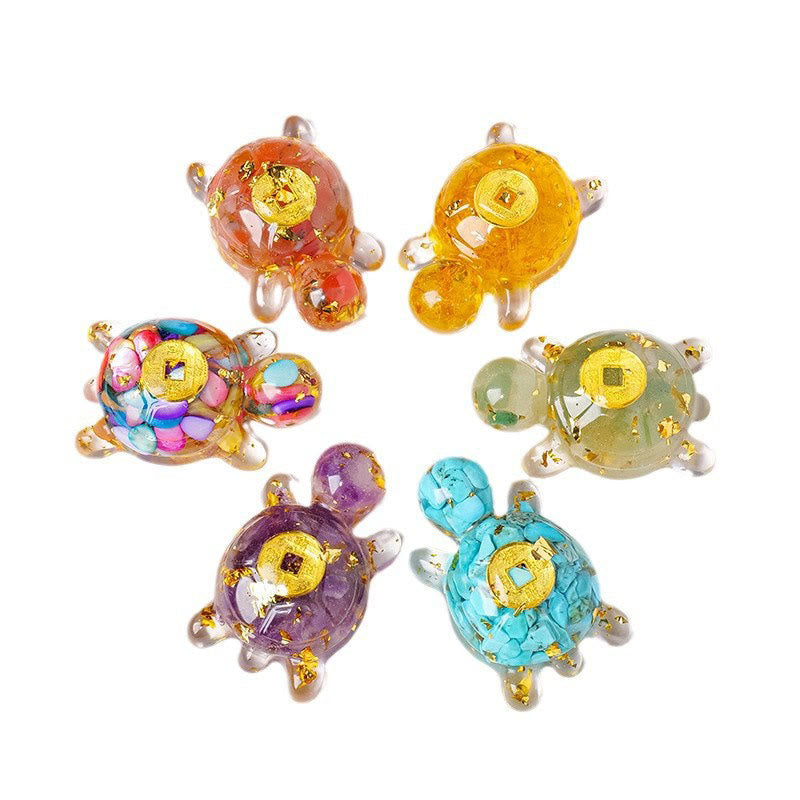 Buddha Stones Small Various Crystal Green Aventurine Amethyst Turtle Copper Coins Luck Home Decoration