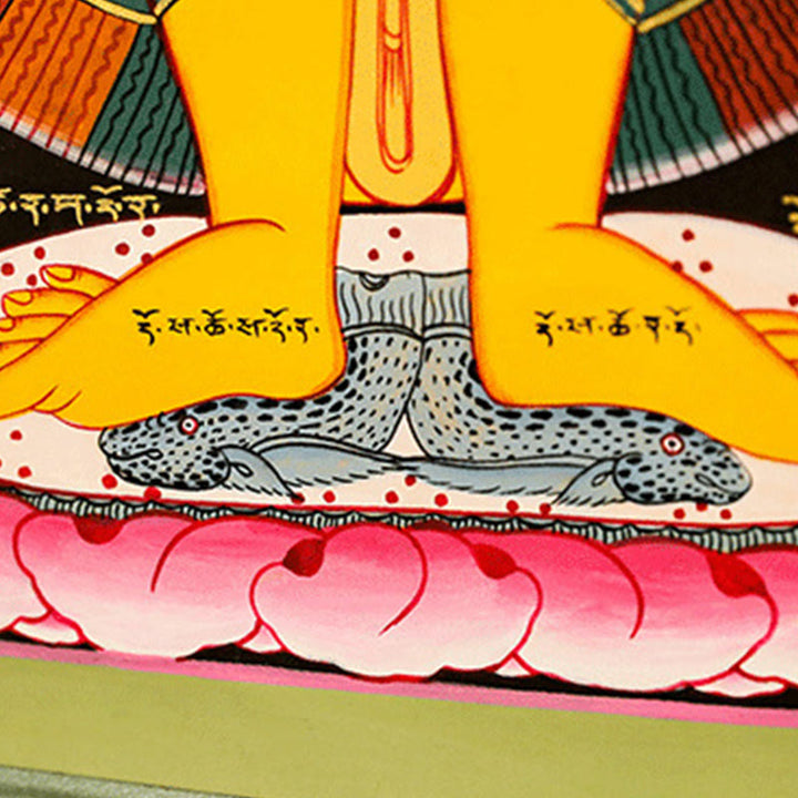 Buddha Stones Tibetan Thangka Painting Healing Handmade Decoration(Random Style)